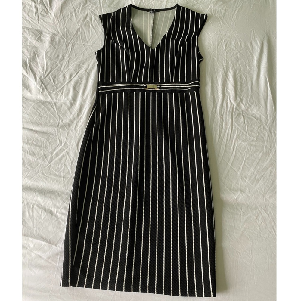 black and white striped bodycon dress